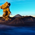 Eruption of mount bromo