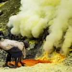 Kawah Ijen and a sulfur porters